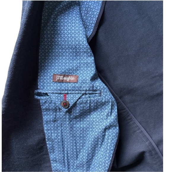 J. McLaughlin Lisbon H Navy solid soft cotton blend unstructured blazer| size 40 - Picture 9 of 16